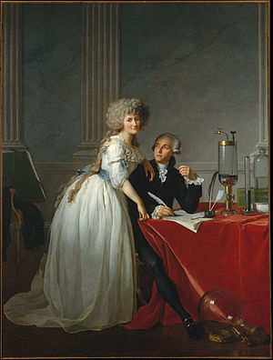 Antoine Lavoisier y su esposa, Marie Paulze. pintura de jacques-Louis David